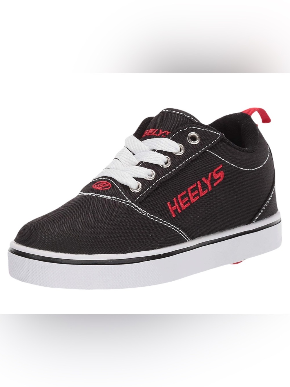 Heelys Black and Red Low-Top Skate Sneaker with White Laces